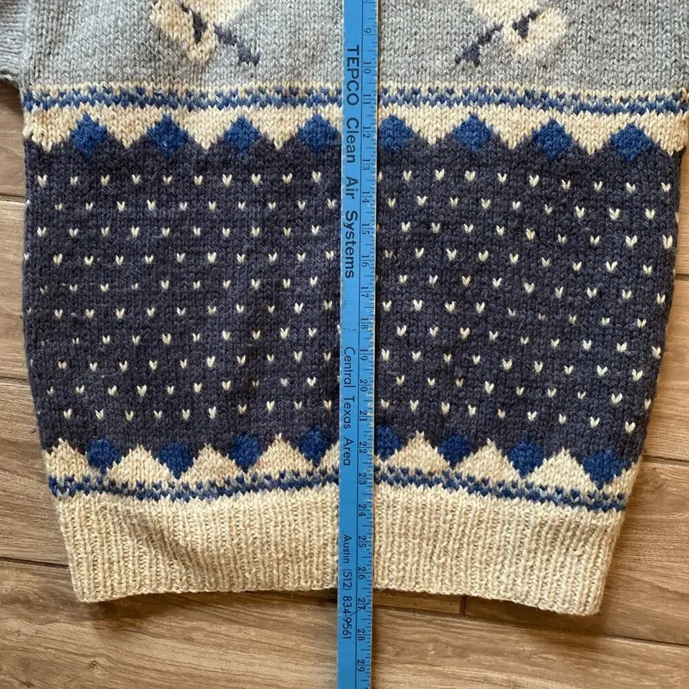Woolrich Duck Mallard Graphic Knit Sweater Pullover 100% Wool Size Large